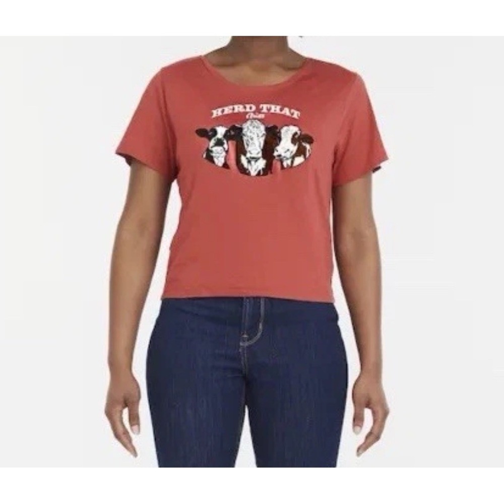 Ariat Herd‎ That T-Shirt Womens XXL Red Clay Heather Cowgirl Western Farming